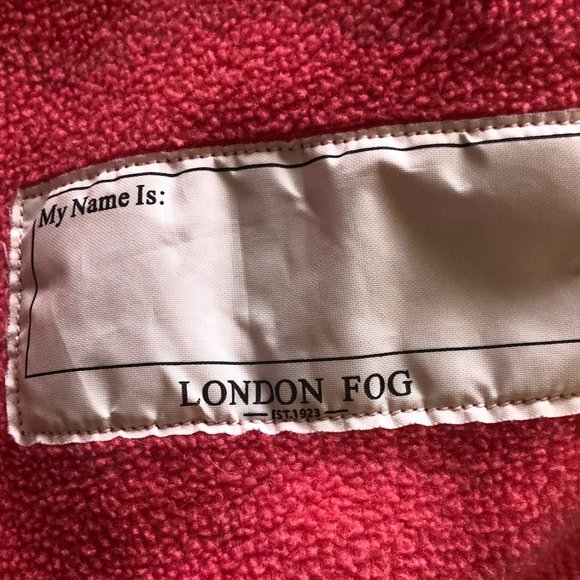 London Fog Hooded Fleece Lined Girls Coat Full Zip Purple with Pink Hearts Sze 5 - Picture 13 of 14